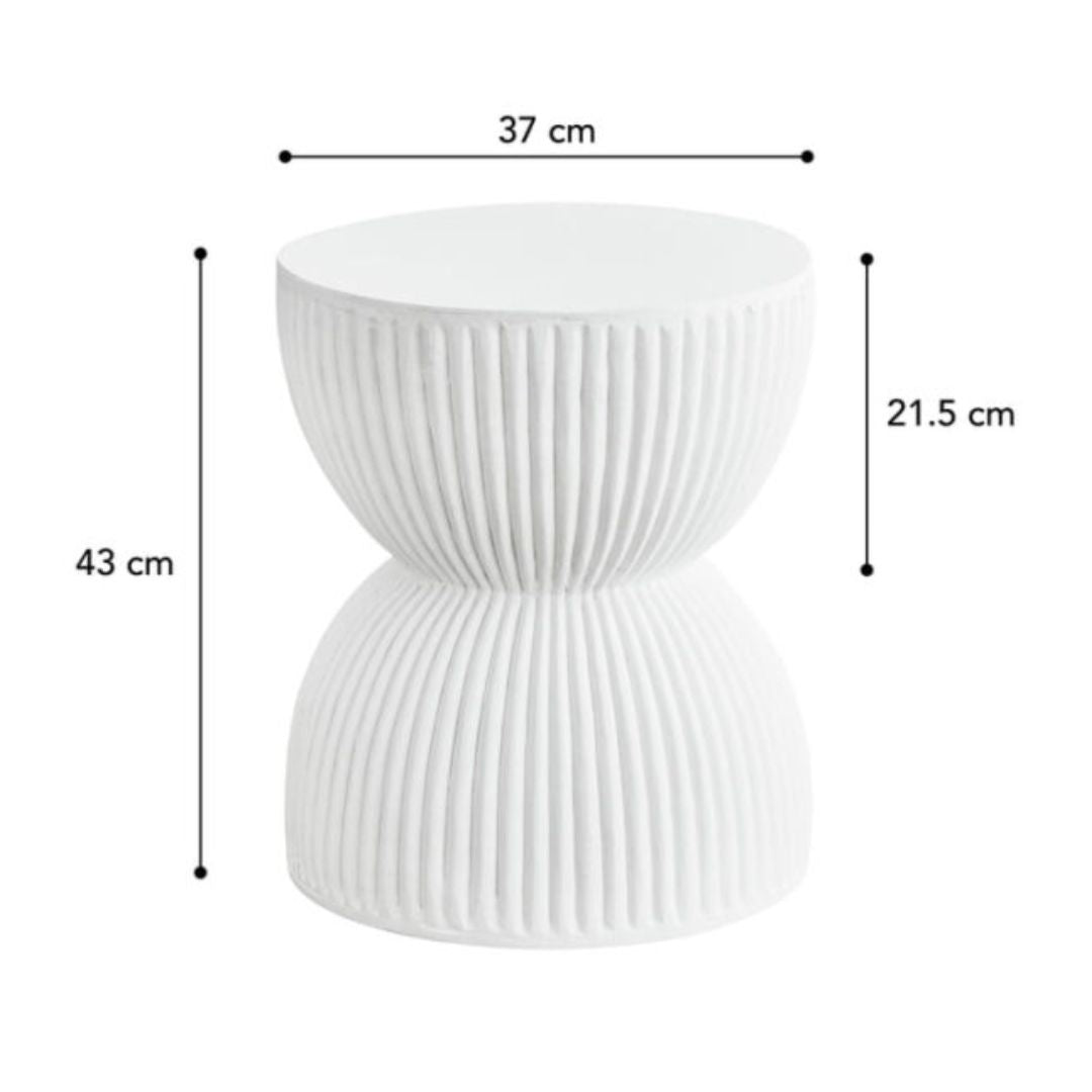 Ardente™ Bijzettafel - Cilinder - Wit - Tafelhaard Centrum
