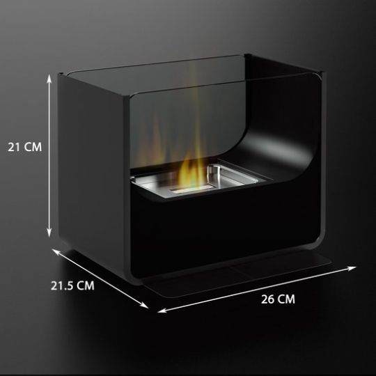 Flamme Royale™ Tafelhaard bio ethanol - Rechthoekig - Zwart - Tafelhaard Centrum