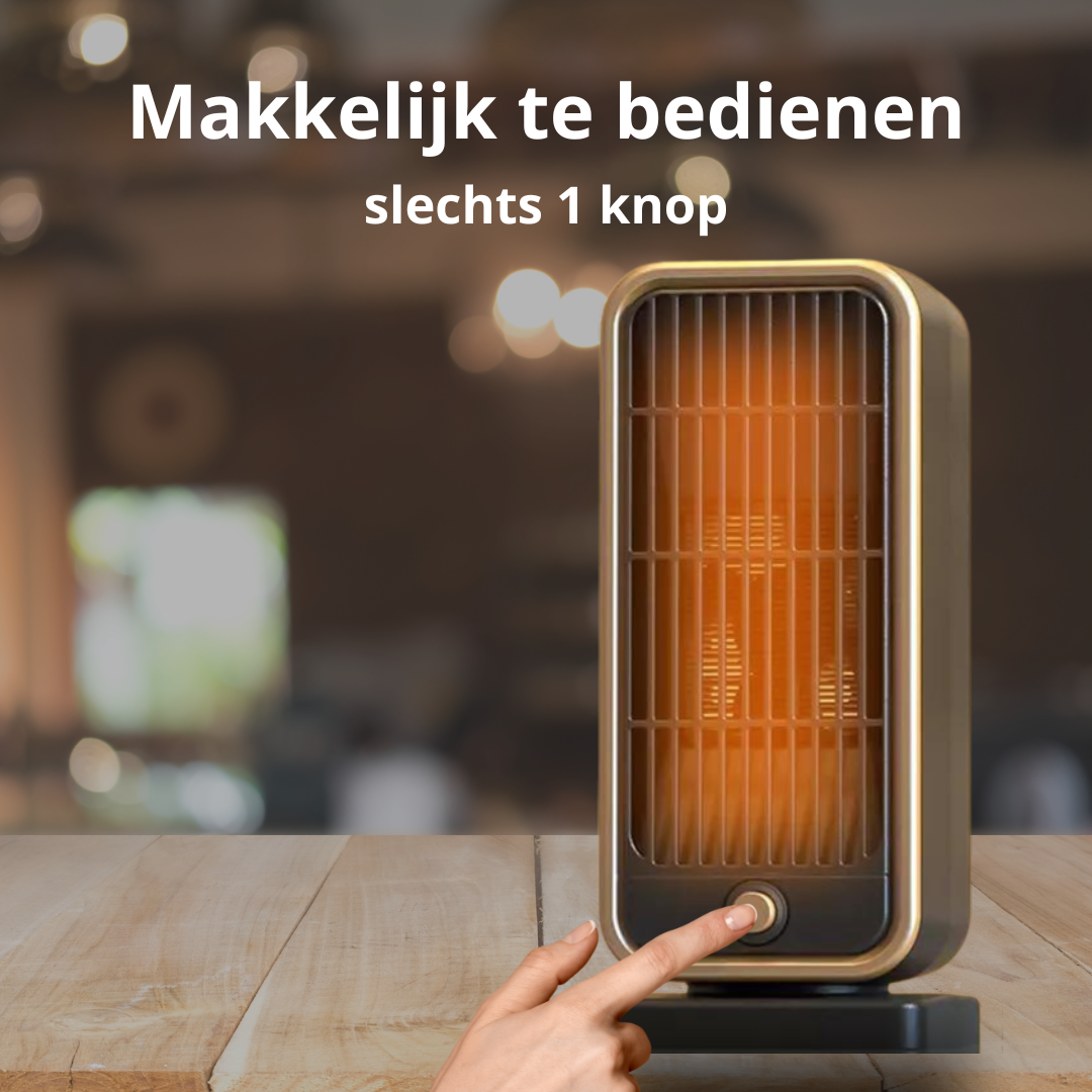 Elektrische ventilatorkachel - Zwart/Goud - Tafelhaard Centrum