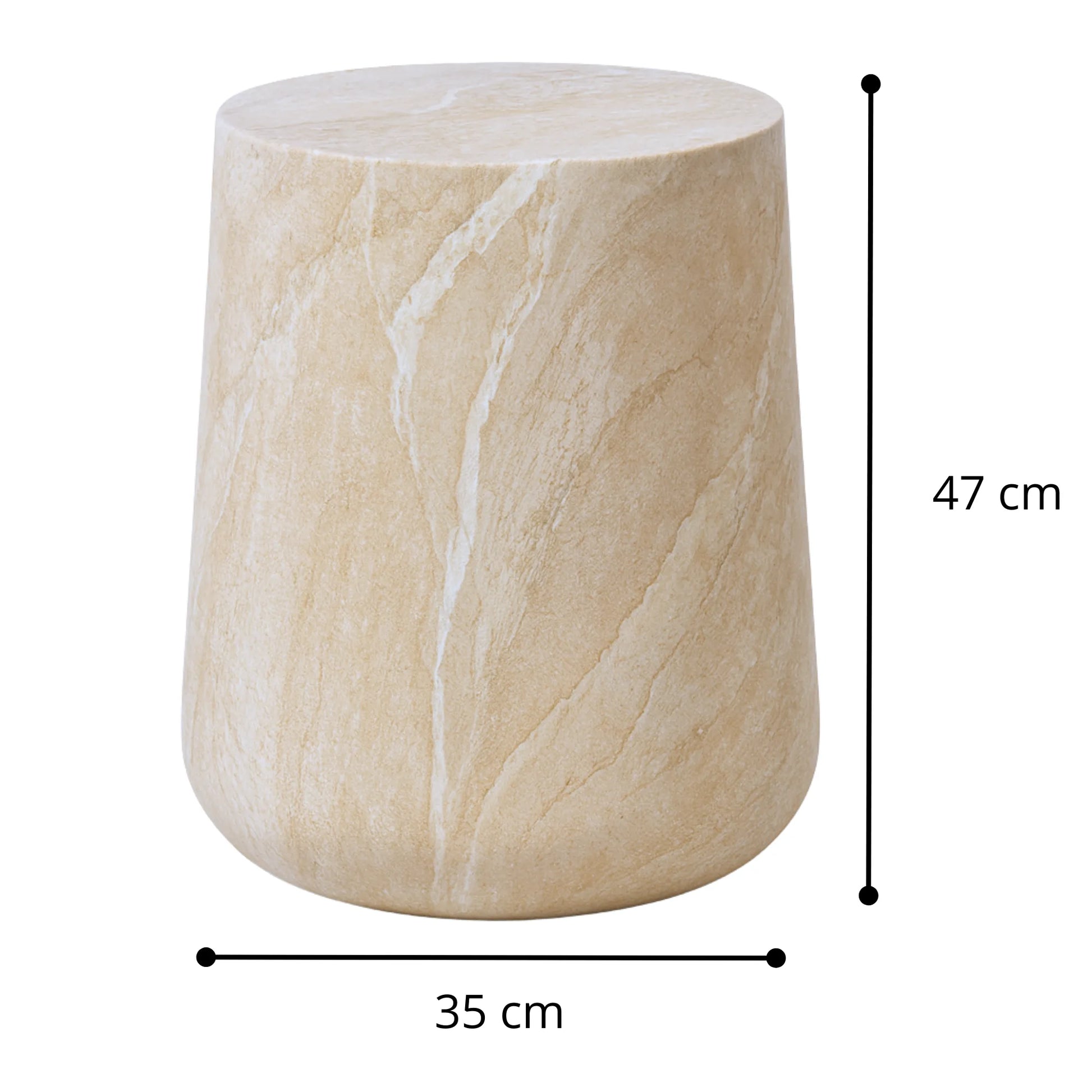 Ardente Marmeren Bijzettafel – 37 × 37 × 45 cm - Tafelhaard Centrum