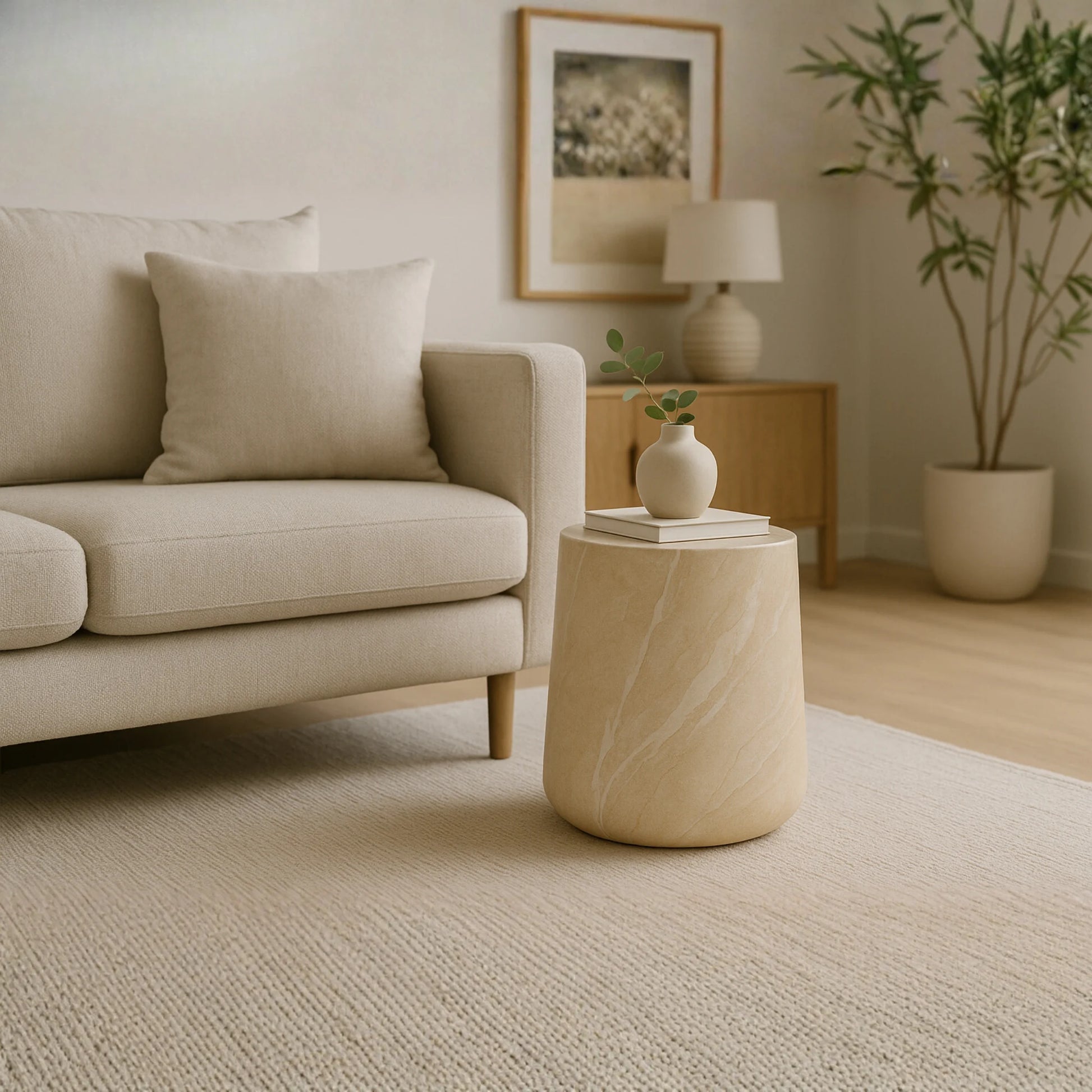 Ardente Marmeren Bijzettafel – 37 × 37 × 45 cm - Tafelhaard Centrum