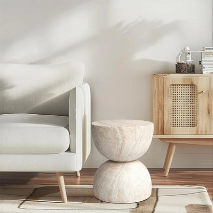 Ardente Marmeren Bijzettafel – 35 × 35 × 40 cm - Tafelhaard Centrum