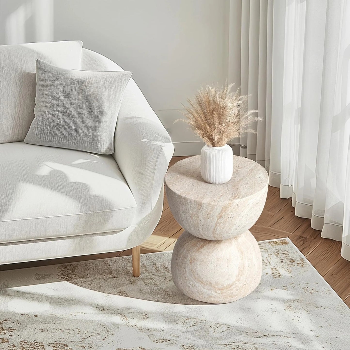 Ardente Marmeren Bijzettafel – 35 × 35 × 40 cm - Tafelhaard Centrum